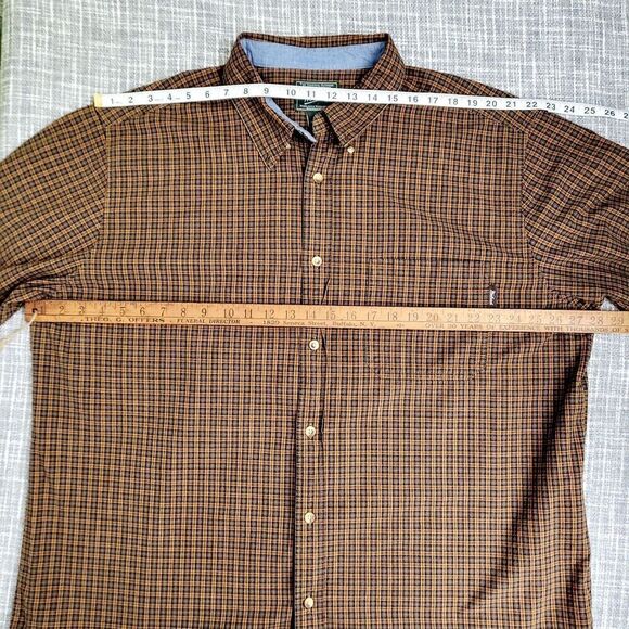VTG Woolrich Mid-Weight Plaid Shirt Outdoor Brown Gold Men's XXL EUC - Picture 5 of 9